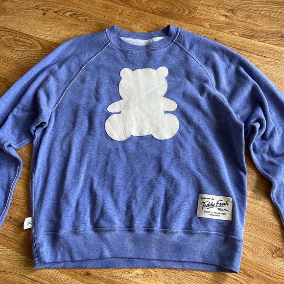 Teddy Fresh Bear appliqué Sweater/Sweatshirt L  Purple - Picture 3 of 14